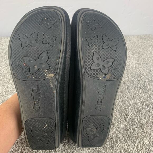 Alegria Debra Delicut Shoes Womens Size 8 8.5 Black Leather Clog Slip On - Picture 10 of 11